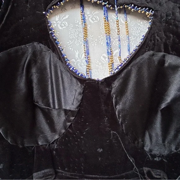 VINTAGE VELVET EGYPTIAN BEADED DRESS - Picture 13 of 13